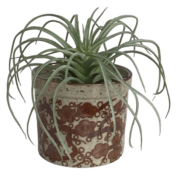 Takahashi Small Tan And Rusty Brown Planter Vase With Drainage Hole Vintage EUC - Picture 8 of 16